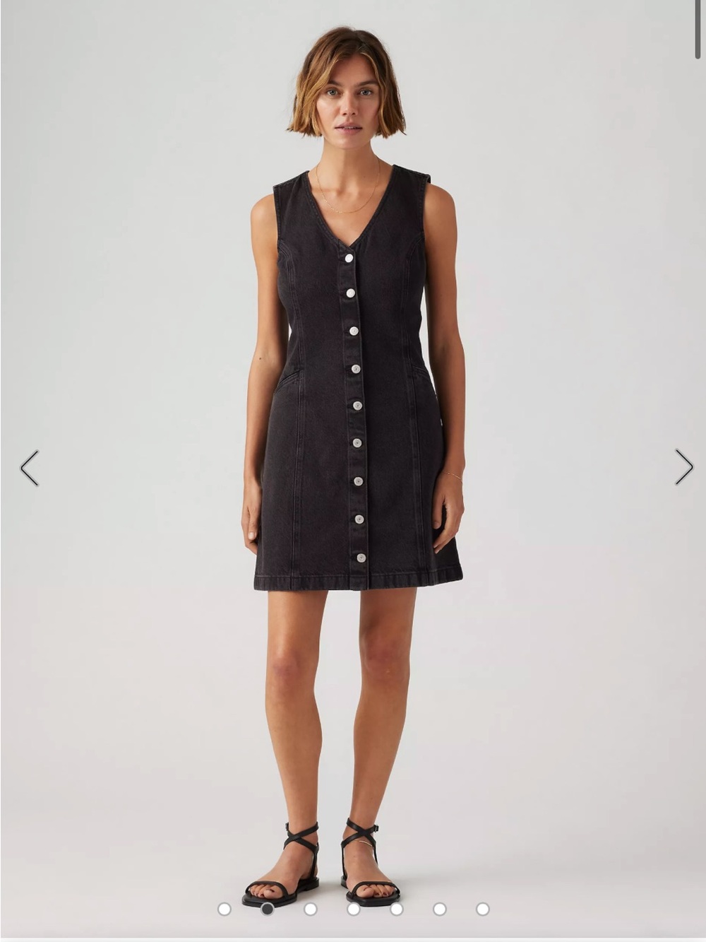 Levi’s xs Sleeveless Button-Front Black Denim Dress
